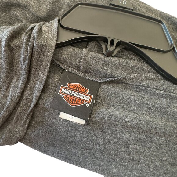 Harley-Davidson Women L/XL Open Front Cardigan With Motorcycle Graphic Tank Top - Picture 8 of 13